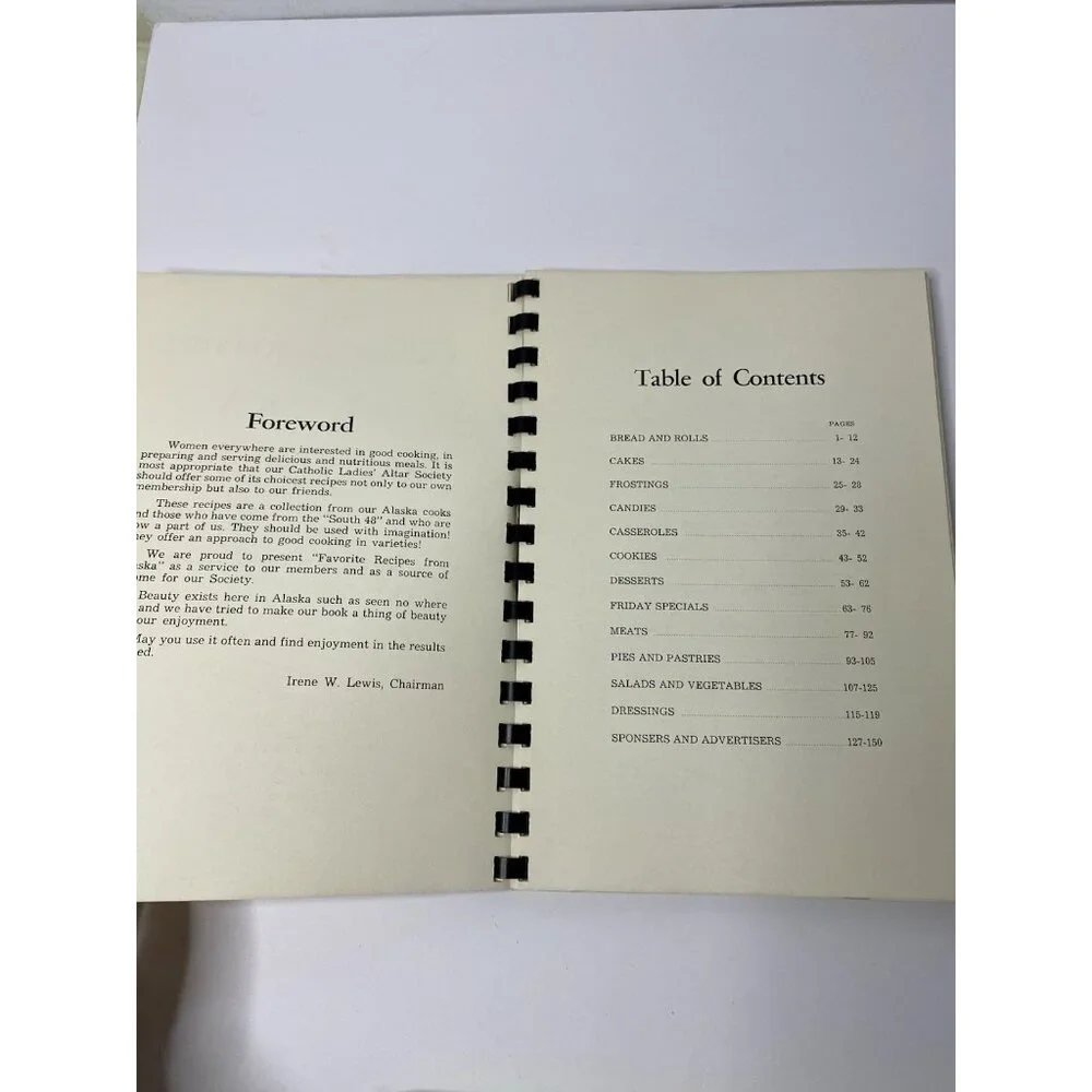 Favorite Recipes From‎ Alaska Anchorage Cookbook Catholic Ladies Altar 1959